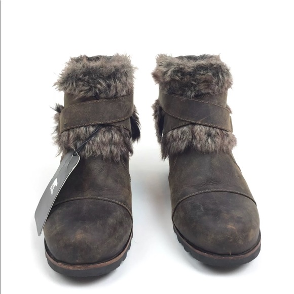 Sorel 9 Joan Of Arctic Faux Fur Wedge Ankle Bootie - Picture 3 of 5
